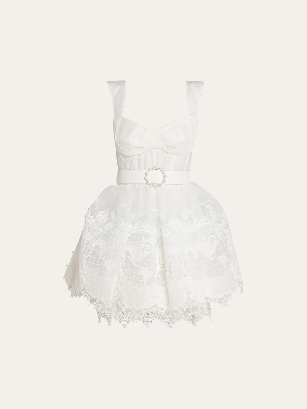 Zimmermann high tide embroidered corset mini dress